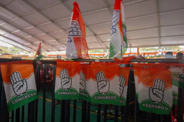 mandya-india-indian-national-congress-party-buntings-and-flags-are-seen-on-barricades-during