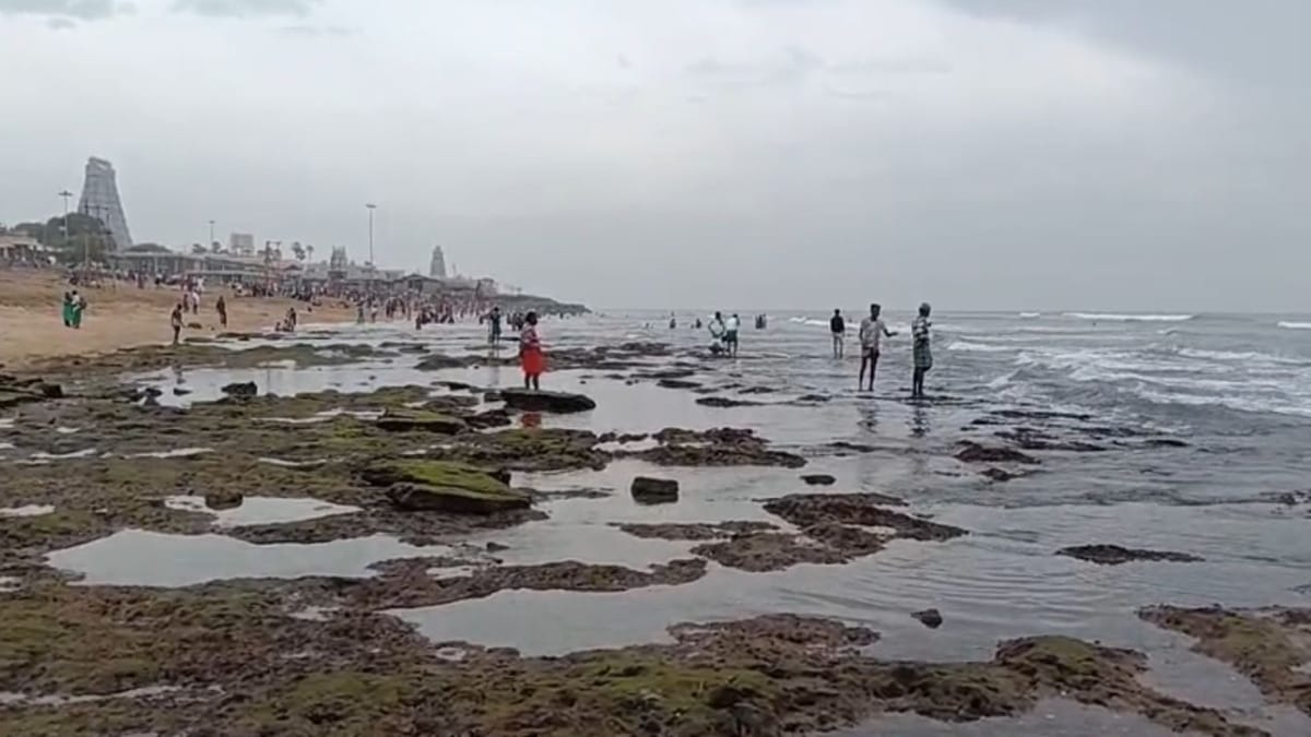 திருச்செந்தூரில் உள்வாங்கிய கடல்…